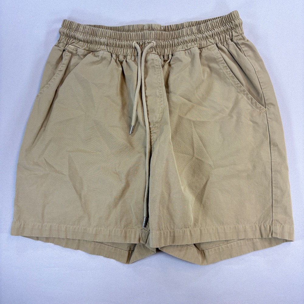 Colorful Standard Organic Twill Shorts Mens L Desert Khaki Cotton Drawstring